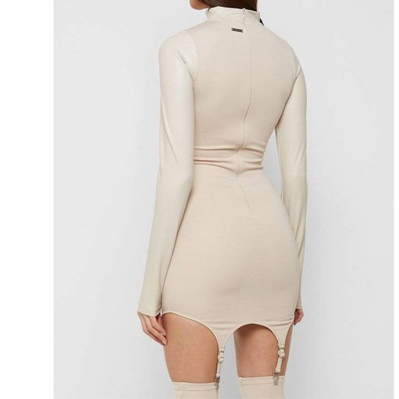 GORGEOUS VEGAN LEATHER SUSPENDER DRESS!!! - Picture 5 of 7